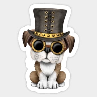 Steampunk Bulldog Puppy Sticker